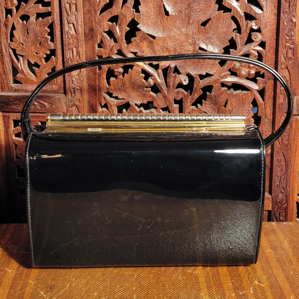 Vintage Theodor of California Black Vinyl purse
